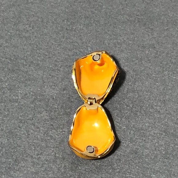 Bird Enameled Trinket box Black Head Yellow Wings Bejeweled - Picture 7 of 10